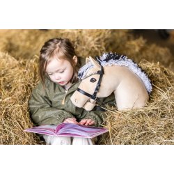 Trense til My Hobby Horse, sort med klare sten