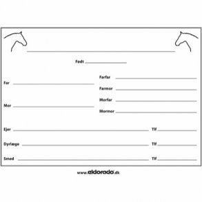 Navneskilt til hestens boks