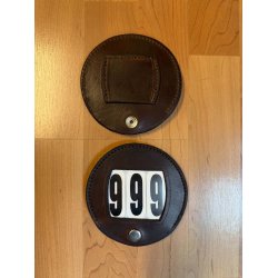 Selet�jsnummer i brunt l�der, rundt