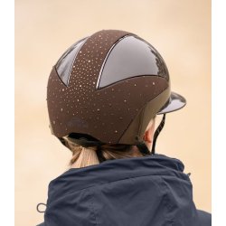 SWING H 24 ridehjelm glossy brun m. sten og stor skygge