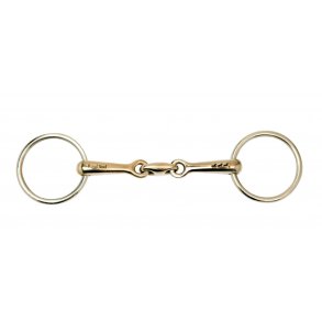 Trensebid 3-delt gyldent 14mm